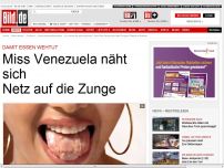 Bild zum Artikel: Schneller abnehmen - Model näht sich Netz auf Zunge