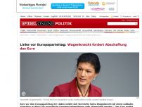 Bild zum Artikel: Linke vor Europaparteitag: Wagenknecht fordert Abschaffung des Euro