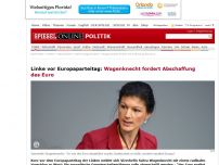 Bild zum Artikel: Linke vor Europaparteitag: Wagenknecht fordert Abschaffung des Euro