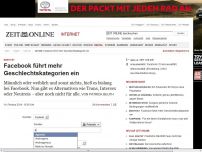 Bild zum Artikel: Identität: 
			  Facebook führt mehr Geschlechtskategorien ein