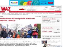 Bild zum Artikel: Obdachloser Hanno spendet Kindern in Werden 150 Euro