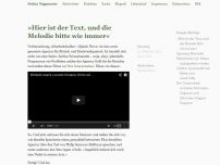 Bild zum Artikel: »Hier ist der Text, und die Melodie bitte wie immer«