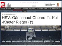 Bild zum Artikel: HSV: Gänsehaut-Choreofür Kult-Kneter Rieger (†) Vor dem BVB-Spiel gedachten die HSV-Fans mit beeindruckender Choregraphie ihrem verstorbenen Idol Hermann Rieger. »