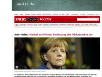 Bild zum Artikel: Krim-Krise: Merkel wirft Putin Verletzung des Völkerrechts vor