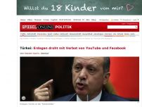 Bild zum Artikel: Türkei: Erdogan droht mit Verbot von YouTube und Facebook