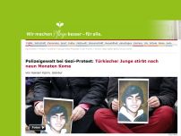 Bild zum Artikel: Polizeigewalt bei Gezi-Protest: Türkischer Junge stirbt nach neun Monaten Koma