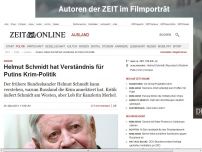 Bild zum Artikel: Ukraine: 
			  Helmut Schmidt hat Verständnis für Putins Krim-Politik