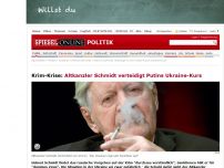 Bild zum Artikel: Krim-Krise: Altkanzler Schmidt verteidigt Putins Ukraine-Kurs