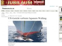 Bild zum Artikel: Antarktis: UN-Gericht verbietet Japanern Walfang