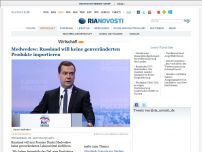 Bild zum Artikel: Medwedew: Russland will keine genveränderten Produkte importieren