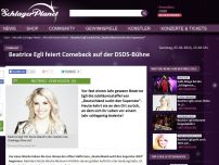 Bild zum Artikel: Beatrice Egli feiert Comeback auf der DSDS-Bühne