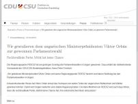 Bild zum Artikel: Wir gratulieren dem ungarischen Ministerpräsidenten Viktor Orbán zur gewonnen Parlamentswahl