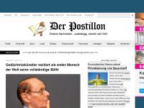 Bild zum Artikel: Gedächtniskünstler rezitiert als erster Mensch der Welt seine vollständige IBAN