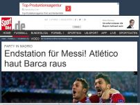 Bild zum Artikel: Endstation für Messi! Atlético haut Barca raus In einem teilweise rauschenden Fußball-Fest hat Atlético Madrid den FC Barcelona entzaubert und erstmals seit 40 Jahren das CL-Halbfinale erreicht. »