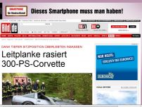 Bild zum Artikel: Niemand verletzt - Leitplanke rasiert 300-PS-Corvette