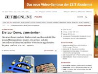 Bild zum Artikel: Kolumne 'Wir Amis': 
			  Erst zur Demo, dann denken