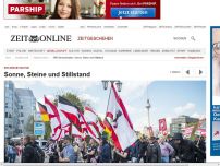 Bild zum Artikel: NPD-Demonstration: 
			  Sonne, Steine und Stillstand