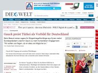 Bild zum Artikel: Flüchtlingshilfe: Gauck preist Türkei als Vorbild für Deutschland