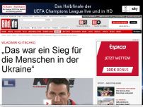 Bild zum Artikel: Nach K.o.-Spaziergang - Klitschko: Sieg für die Menschen in Ukraine