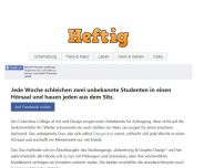 Bild zum Artikel: Jede Woche schleichen zwei unbekannte Studenten in einen Hörsaal und hauen jeden aus dem Sitz.