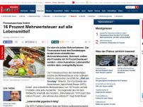 Bild zum Artikel: Finanzausschuss fordert - 16 Prozent Mehrwertsteuer auf alle Lebensmittel