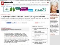 Bild zum Artikel: Bis dass der Tod sie scheidet: 113-jährige Chinesin heiratet ihren 70-jährigen Liebhaber