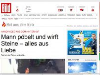 Bild zum Artikel: Mann pöbelt und wirft Steine – aus Liebe