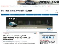 Bild zum Artikel: Obama: Unabhängigkeit Schottlands widerspricht US-Interessen