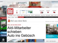 Bild zum Artikel: Weil es im Weg war - Aldi-Mitarbeiter schleppen Auto ins Gebüsch