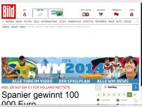 Bild zum Artikel: Weil er auf ein 5:1 für Holland wettete - Spanier gewinnt 100 000 Euro