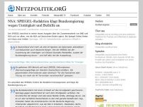 Bild zum Artikel: NSA: SPIEGEL-Redaktion klagt Bundesregierung wegen Untätigkeit und Beihilfe an