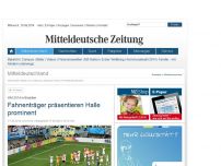 Bild zum Artikel: WM 2014 in Brasilien - Fahnenträger präsentieren Halle prominent