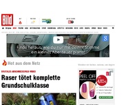 Bild zum Artikel: Brutales Abschreckungs-Video - Raser tötet komplette Grundschulklasse