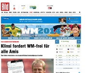 Bild zum Artikel: Tweet an US-Firmen - Klinsi fordert WM-frei für alle Amis