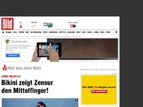 Bild zum Artikel: #free the nipple - Bikini zeigt Zensur den Mittelfinger!