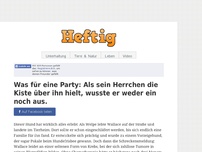 Bild zum Artikel: Was für eine Party: Als sein Herrchen die Kiste über ihn hielt, wusste er weder ein noch aus.