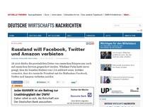 Bild zum Artikel: Russland will Facebook, Twitter und Amazon verbieten