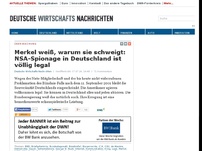 Bild zum Artikel: Merkel weiß, warum sie schweigt: NSA-Spionage in Deutschland ist völlig legal