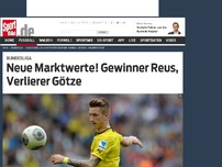 Bild zum Artikel: Neue Marktwerte! Gewinner Reus, Verlierer Götze Neue Marktwerte für die Bundesliga: Reus und Hummels legen zu, Müller löst Götze als wertvollster Spieler ab. Die größten Gewinner und Verlierer! »