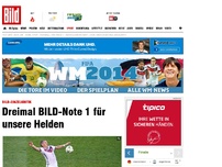 Bild zum Artikel: BILD-Einzelkritik - Drei Mal 1 für unsere Helden