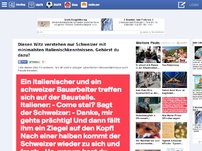 Bild zum Artikel: Diesen Witz verstehen nur Schweizer mit minimalsten Italienischkenntnissen. Gehörst du dazu? 0 ANPFIFF