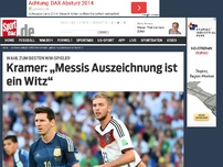 Bild zum Artikel: Kramer: „Messis Auszeichnung ist ein Witz“ Argentinien-Star Lionel Messi wurde zum besten Spieler der WM gewählt. Für Weltmeister Christoph Kramer ist diese Entscheidung nicht nachvollziehbar. »