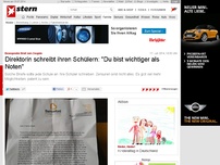 Bild zum Artikel: Bewegender Brief zum Zeugnis: Direktorin schreibt ihren Schülern: 'Du bist wichtiger als Noten'