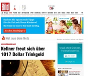 Bild zum Artikel: Großzügiger Gast - Kellner freut sich über 1017 Dollar Trinkgeld