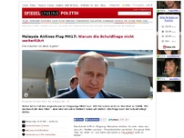 Bild zum Artikel: Malaysia Airlines Flug MH17: Warum die Schuldfrage nicht weiterführt