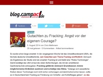 Bild zum Artikel: Gutachten zu Fracking: Angst vor der eigenen Courage?