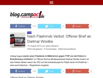 Bild zum Artikel: Nach Flashmob Verbot: Offener Brief an Dietmar Woidke