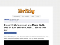 Bild zum Artikel: Dieser 2-jährige zeigt, wie Mama läuft. Das ist zum Schreien, weil … Schau’s dir an!