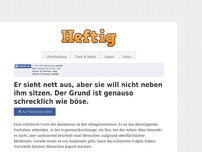 Bild zum Artikel: Er sieht nett aus, aber sie will nicht neben ihm sitzen. Der Grund ist genauso schrecklich wie böse.