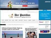 Bild zum Artikel: Hoffnung auf besseres Wetter: Regierung verlängert August um zwei Wochen